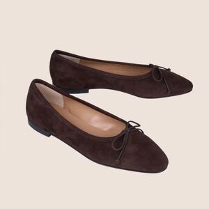 A. Soliani Chocolate Suede Como Flat